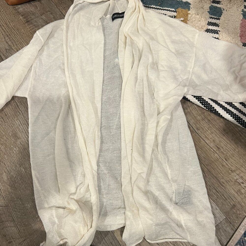 Isabella Rodriguez small white sheer cardigan